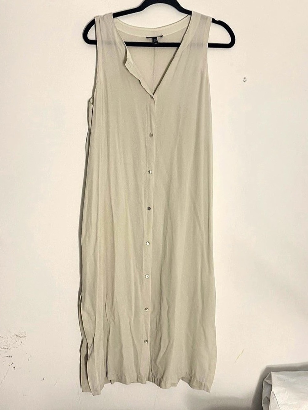 Eileen Fisher Silk Maxi Dress in Cream Like New